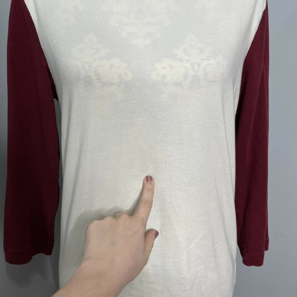 ralph lauren rugby small womens raglan white maroo - Picture 5 of 6
